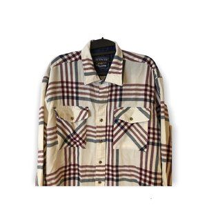 Backpacker Outdoors Flannel Shirt Mens Size XL 17-17.5" Multicolor Pockets Shack